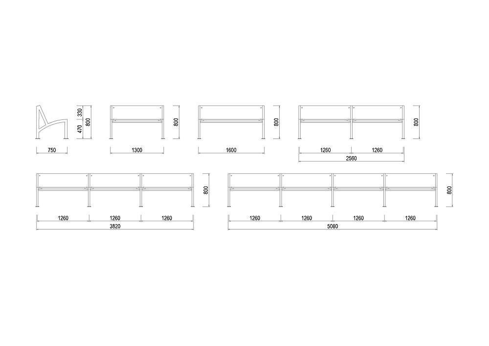 D-LA02 Parková lavička s výplní z desek D-LA02 Parková lavička s výplní z desek