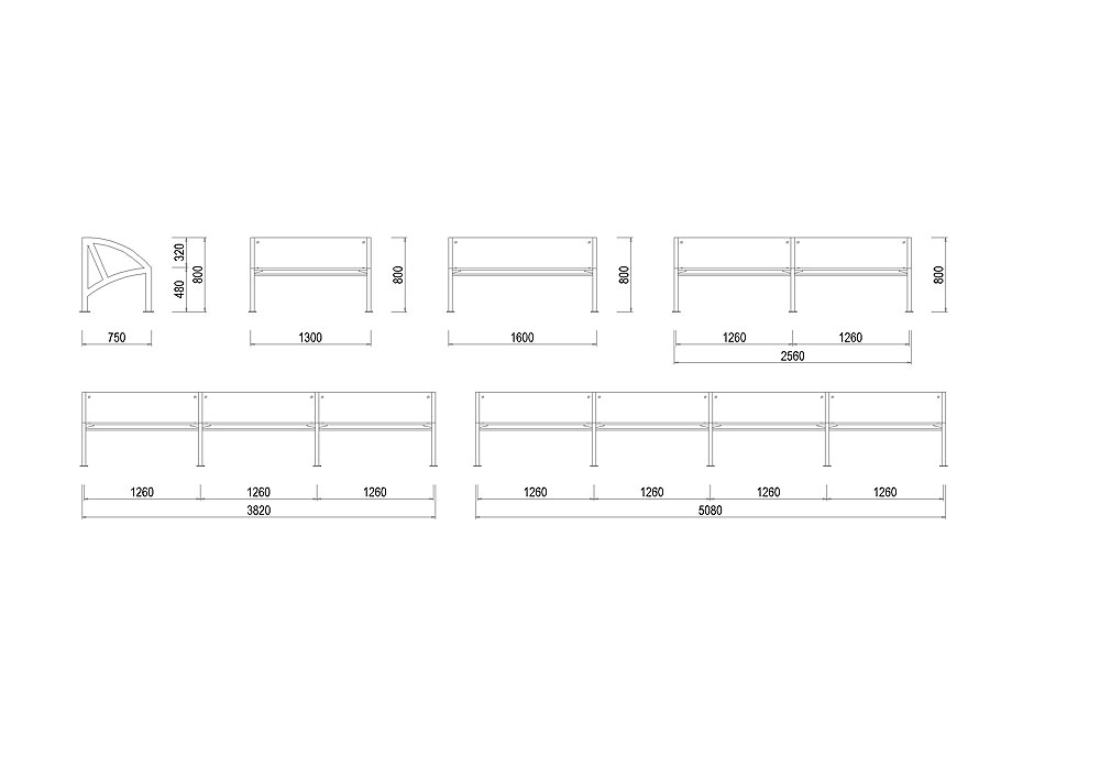 D-LA04 Parková lavička s výplní z desek D-LA04 Parková lavička s výplní z desek