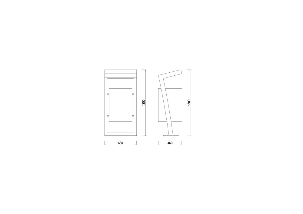 D-OK02 Odpadkový koš hranatý D-OK02 Odpadkový koš hranatý