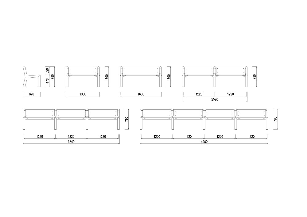 E-LA02 Parková lavička s výplní z desek E-LA02 Parková lavička s výplní z desek