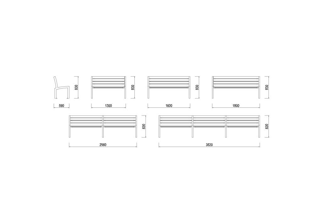 S-LA01 Parková lavička s výplní z latí S-LA01 Parková lavička s výplní z latí