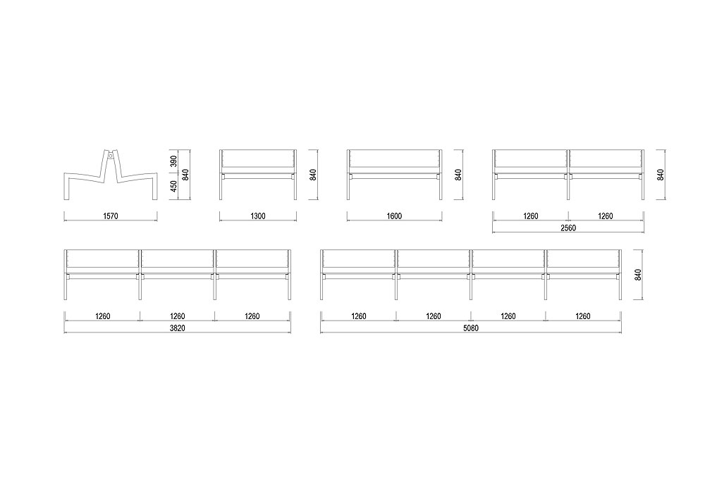 S-LA09 Parková lavička s výplní z desek - oboustranná S-LA09 Parková lavička s výplní z desek - oboustranná