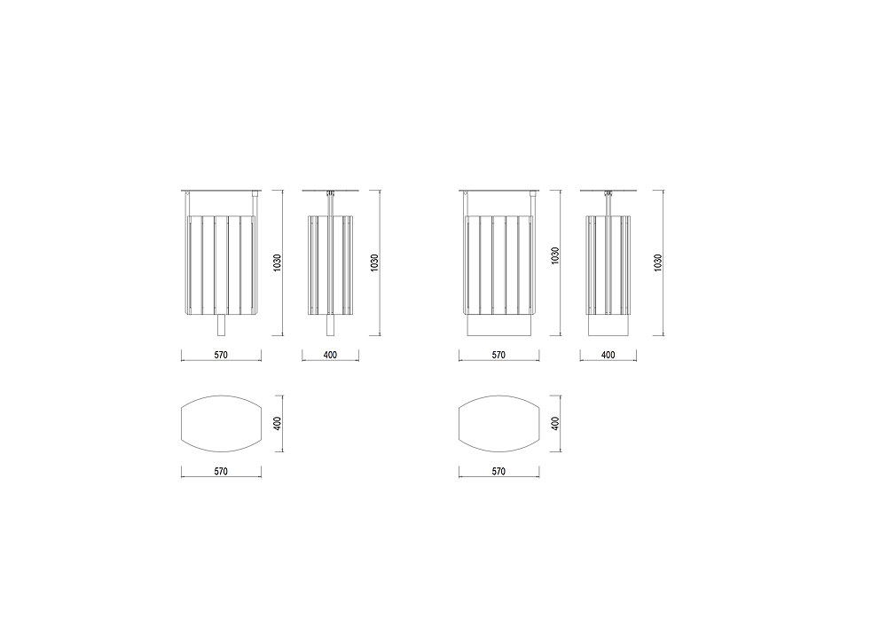 X-OK11 Odpadkový koš s víkem a výplní z latí X-OK11 Odpadkový koš s víkem a výplní z latí